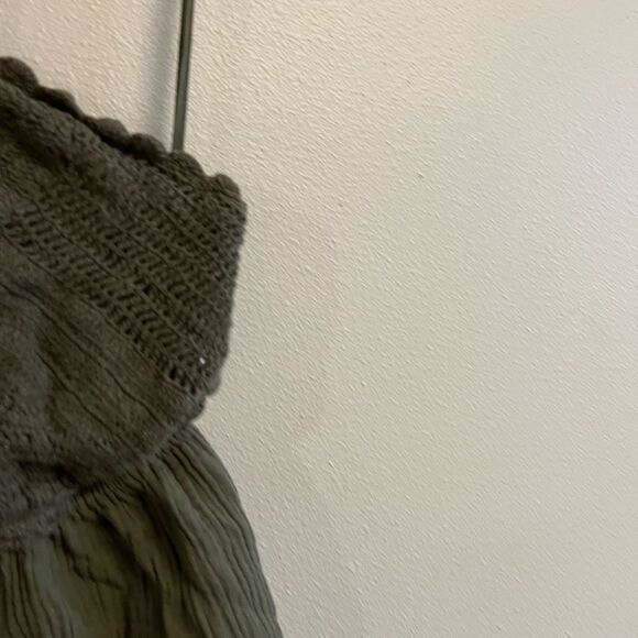 Aerie Olive Green Pool-To-Party Crochet Halter Open Back Mini Dress XS - Picture 5 of 11